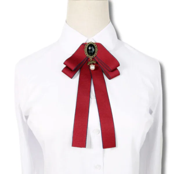 Burgundy Neck Pin Bow 6