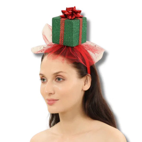 Gift Box Head Band – Red & White 3