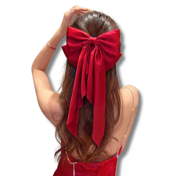 Oversized Red Hair Bow 5