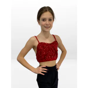 Red Sequin Crop Top 6