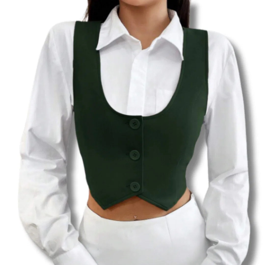 Button Front Crop Vest 8 Button Front Crop Vest 8