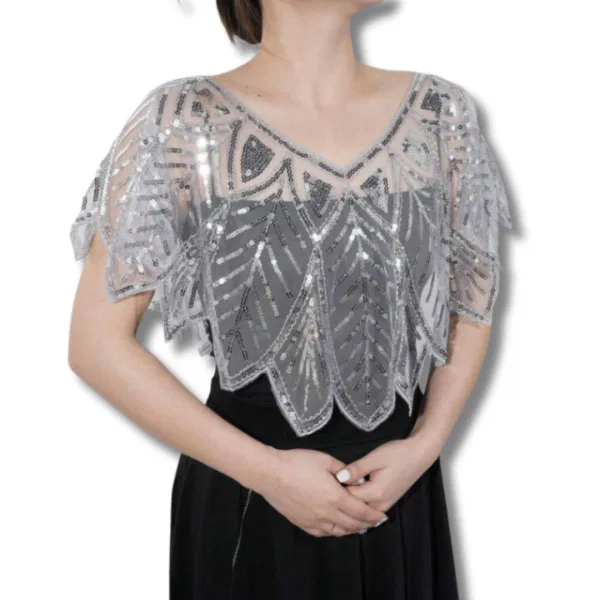 Silver Sequin Detail Shawl 4