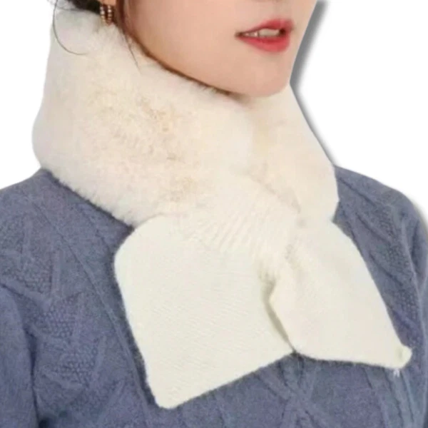 Fur Bow Collar – White 4