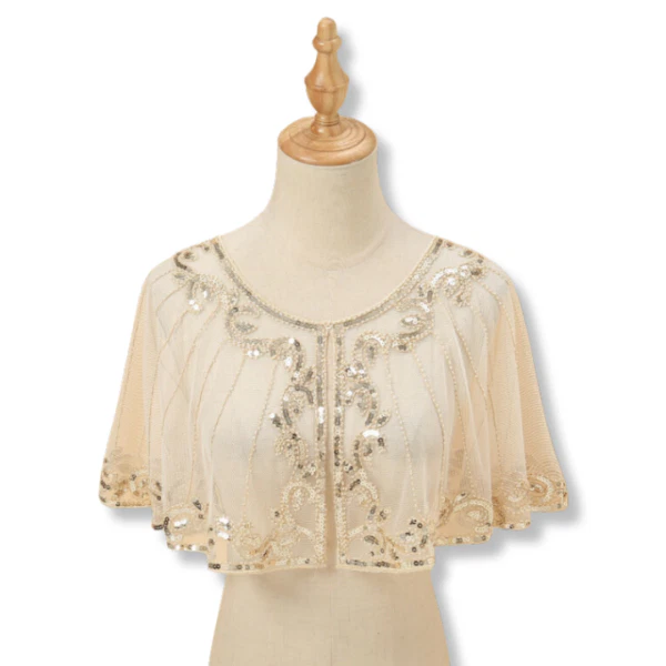 Champagne Sequin Shawl 4