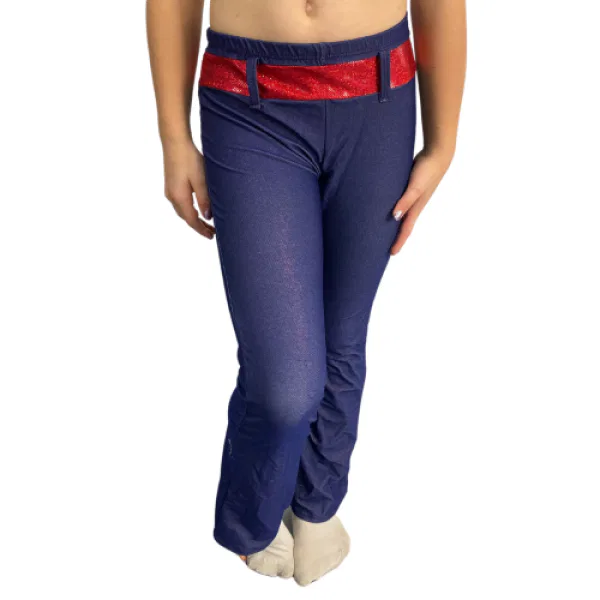 Jazz Pants – Wide Leg Denim with Red Belt 6