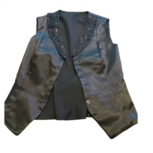 Black Satin Broadway Vest 6 Black Satin Broadway Vest 6