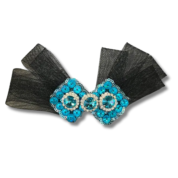 Black & White Heart Bow Clip 3