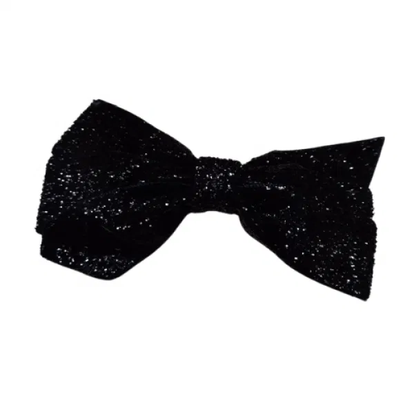 Sparkle Black Bow Hair Clip 5