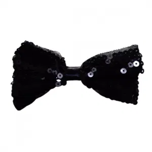 Black Sequin Bow Hair Clip 5