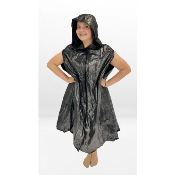 Black Metallic Sleeveless Cape 6