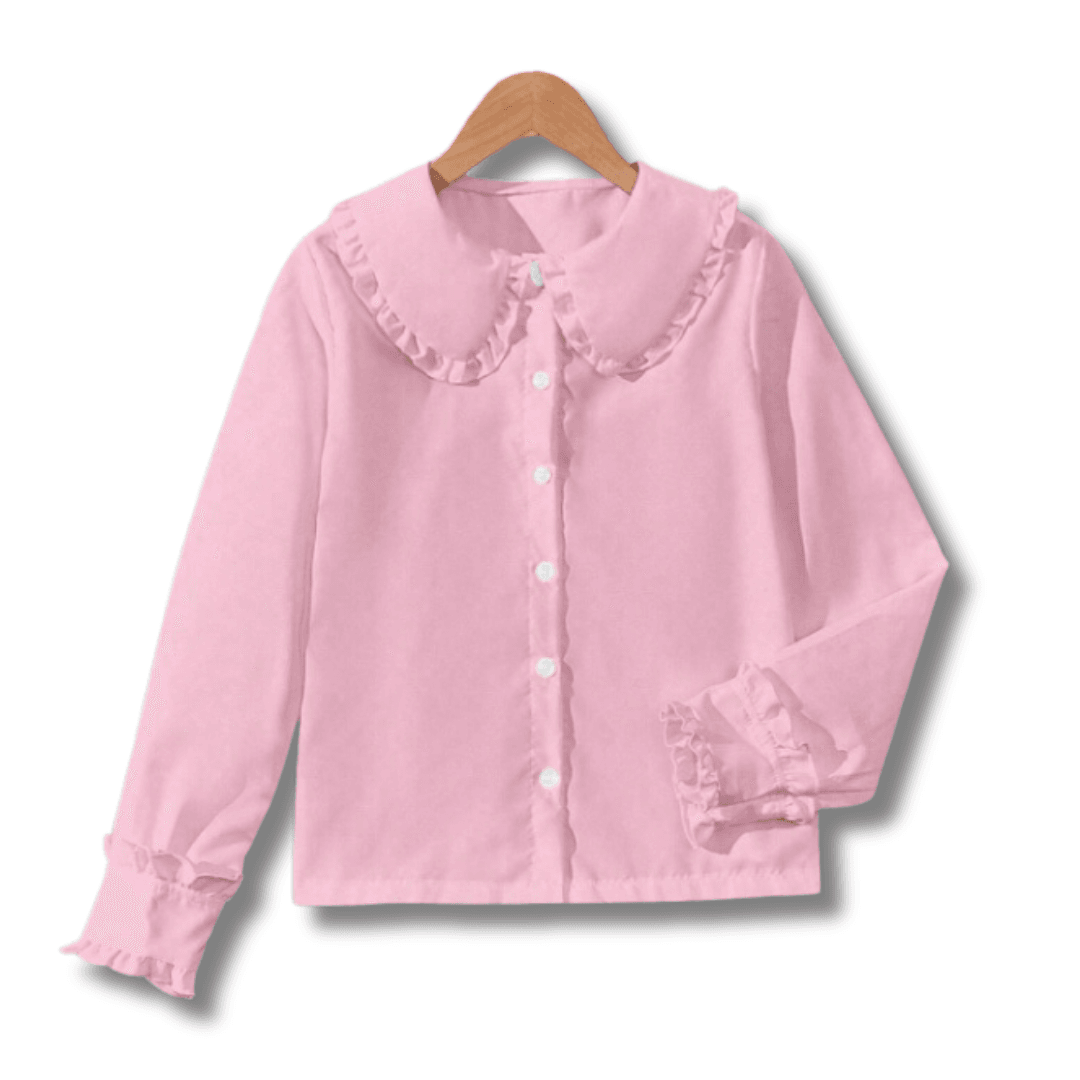 Pink Frill Collar Button Down 6 Pink Frill Collar Button Down 6